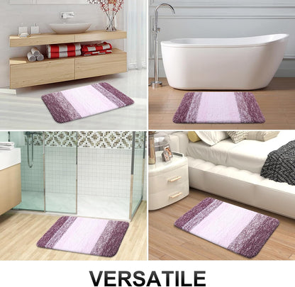 OLANLY Large Bathroom Rugs Mat - Extra Soft Microfiber, Quick Dry & Machine Washable | 40x24, Mauve