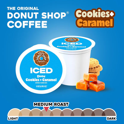 Original Donut Shop | Iced Duos Cookies & Caramel Coffee K-Cup Pods - 72 Count