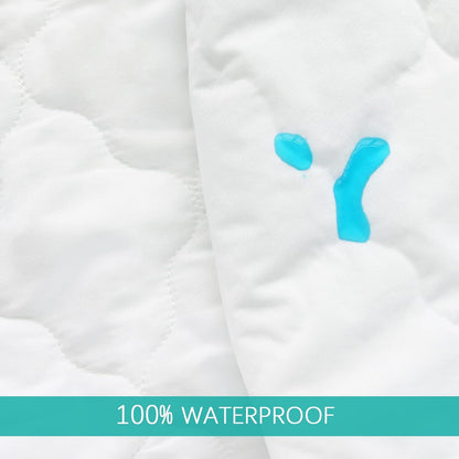 Skiennix Mini Crib Mattress Protector - Waterproof & Noiseless Fitted Pad Cover | 38" x 24" White