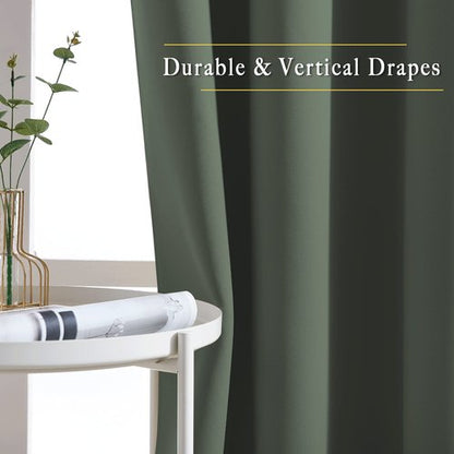 NICETOWN Blackout 102 inch Curtains for Living Room, Grommet Thermal Insulated Room Darkening Curtains for Bedroom/Living Room, 2 Panels, W52 x L102, Dark Mallard