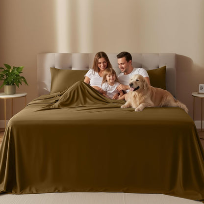 Utopia Bedding Full Size Sheet Set - Soft, Breathable Microfiber | 4-Piece in Mocha, Oeko-Tex Certified