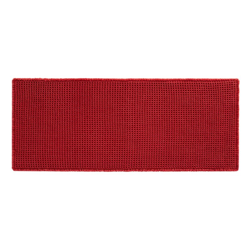 TYUU Waffle Bath Mat, Boho Bathroom Rugs Non Slip Washable Super Absorbent Quick Dry Bath Mat Farmhouse Bathroom Decor, 48"x24" Burgundy