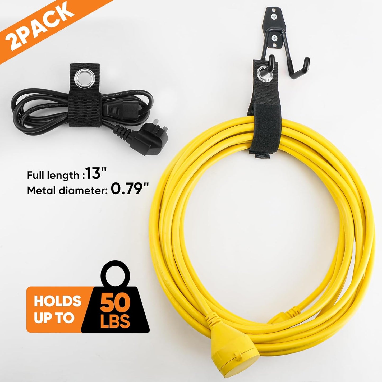 Nacial Heavy-Duty Garage Hooks - 18 Pack Utility Steel Wall Mount Storage for Bikes, Ladders & Tools