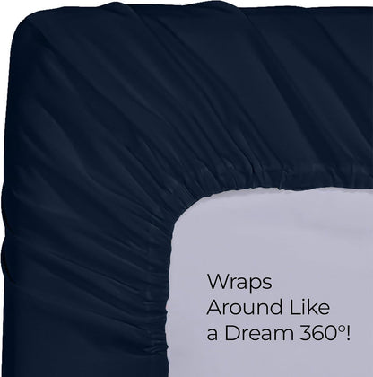 Utopia Bedding King Fitted Sheet - Soft Microfiber - Deep Pocket - Fade Resistant - Navy Color