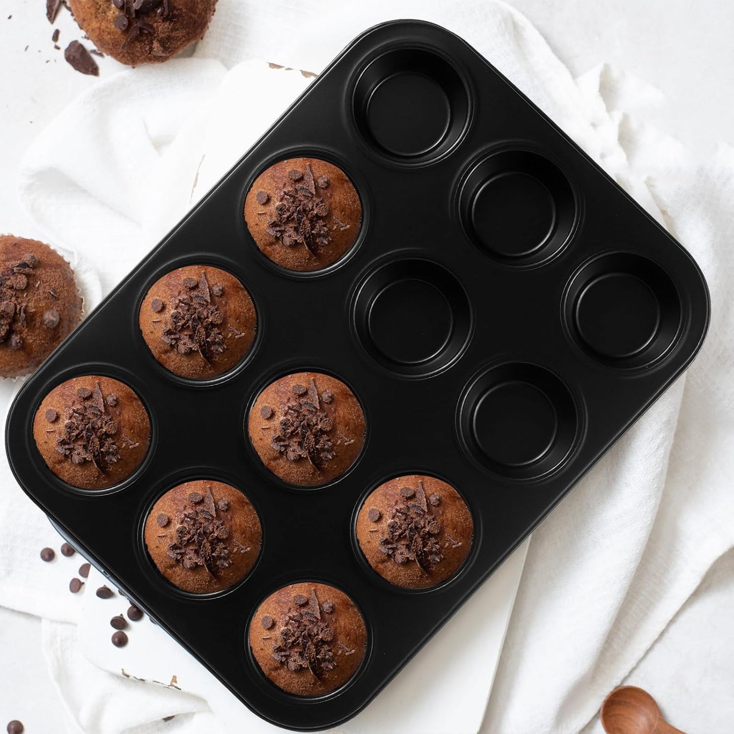 Professional Grade Nonstick Baking Pans Set by [Brand Name] - 11-Piece Carbon Steel Bakeware, Dishwasher Safe & Oven Safe to 450°F (Black)