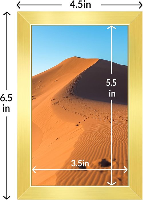 LaVie Home 4x6 Picture Frame - Classic Gold Frame with HD Plexiglas for Vertical/Horizontal Display