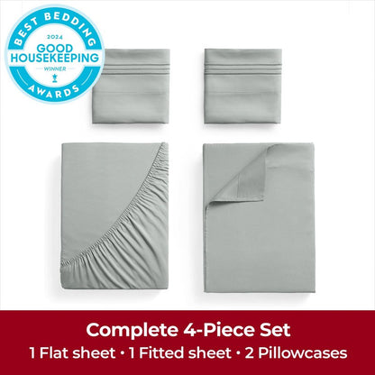 Mellanni Extra Deep California King Sheets - 4 PC Iconic Collection Bedding - Hotel Luxury, Ultra Soft, Cooling Bed Sheets - Wrinkle, Fade, Stain Resistant (Cal King, Spa Mint)