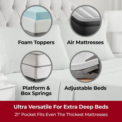 Mellanni Extra Deep California King Sheets - 4 PC Iconic Collection Bedding - Hotel Luxury, Ultra Soft, Cooling Bed Sheets - Wrinkle, Fade, Stain Resistant (Cal King, Spa Mint)