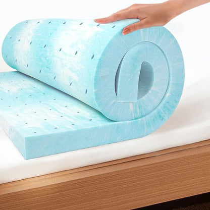EGOHOME Topper 2 Inch Full Memory Foam Mattress Topper, Gel Foam Mattress Topper for Pressure Relief, Ventilated Design Bed Topper in a Box, CertiPUR-US Certified, 54"×75", Medium
