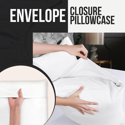 Utopia Bedding Queen Pillow Cases - 4 Pack - Envelope Closure - Soft Brushed Microfiber Fabric - Shrinkage and Fade Resistant Pillow Covers Queen Size 20 X 30 Inches (Queen, White)