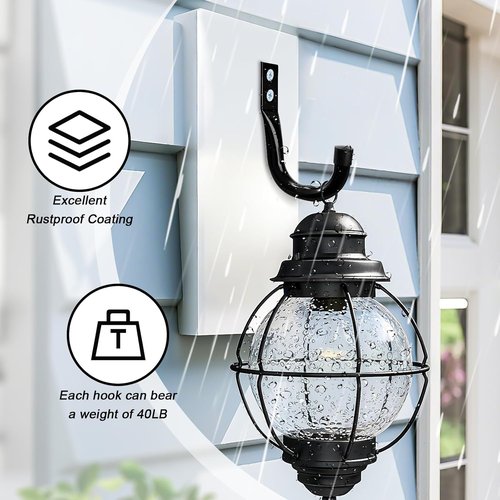 KURUI Large Metal Wall Hooks - 14-Piece Set for Organizing Tools, Coats & Bags | Black Indoor/Outdoor Storage