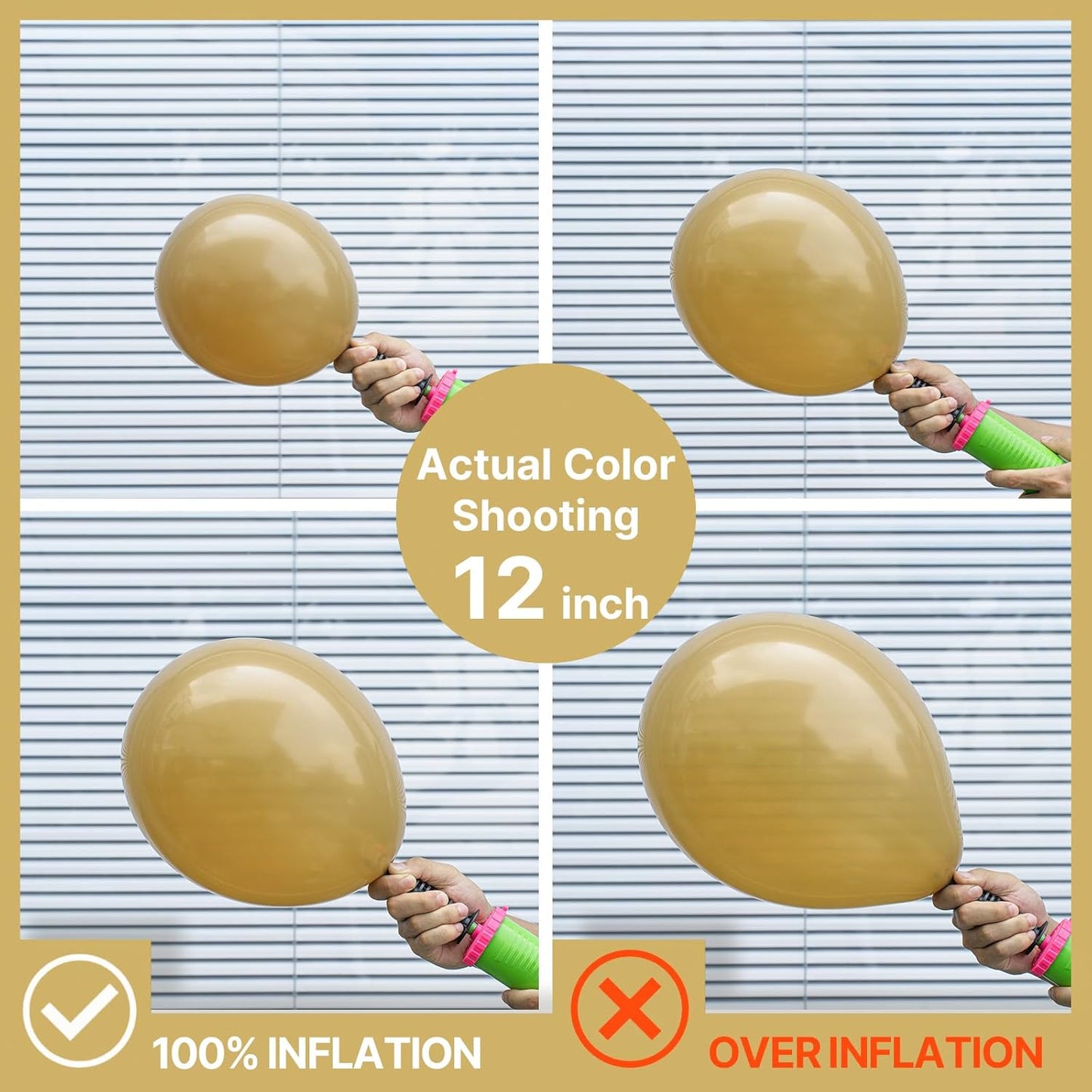 PartyWoo Tan Balloons - 100 Pcs 12 Inch Light Brown Latex Helium Balloons for Weddings & Celebrations