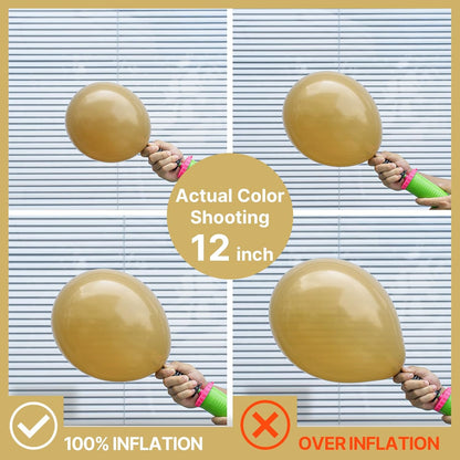 PartyWoo Tan Balloons - 100 Pcs 12 Inch Light Brown Latex Helium Balloons for Weddings & Celebrations
