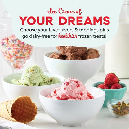Dash Deluxe Gelato & Ice Cream Maker - One-Touch Churning for Homemade Desserts - 2 Quarts, Aqua
