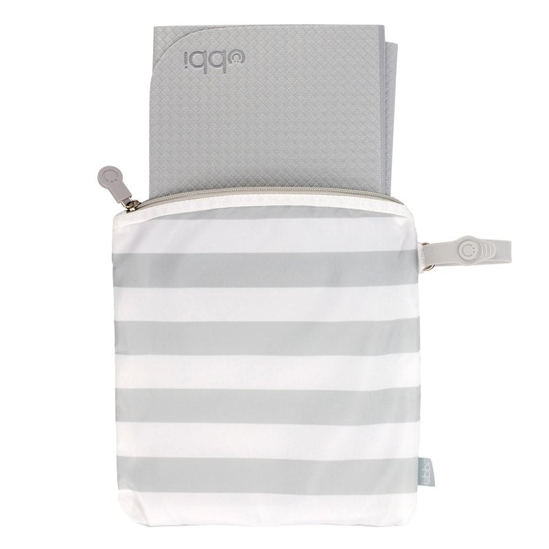 Ubbi On-the-Go Changing Mat with Carrying Bag, Soft and Comfortable Diaper Bag Accessory Must Have for Newborns, Easy to Clean, Portable Changing Pad, Gray