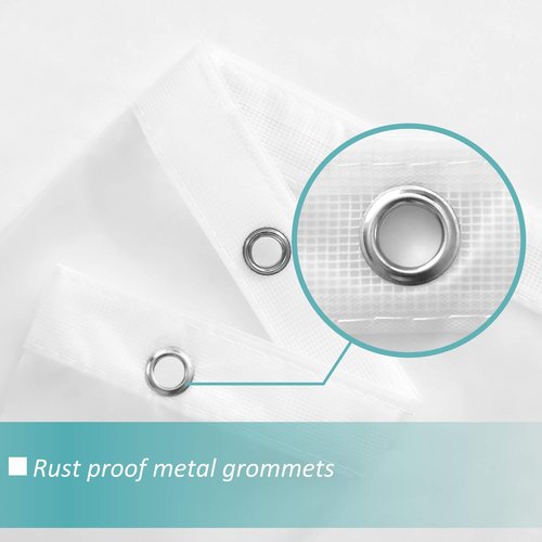 Mrs Awesome Shower Curtain Liner with Magnets, 72x72 Frosted PEVA Plastic Shower Curtain for Bathroom, Lightweight & Waterproof, 72 x 72, Frost