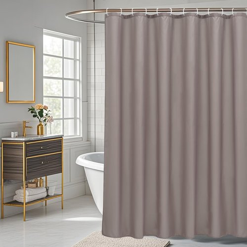 AooHome Extra Long Shower Curtain 72x78 Inch, Fabric Shower Curtain Liner for Hotel with Hooks, Weigthed Hem, Water Repellent, Chocolate