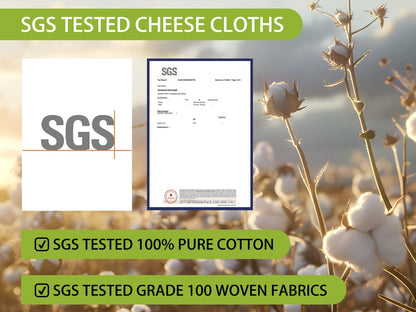 Olicity Cheese Cloths - 100% Cotton Unbleached Muslin | 6PCS, 20x20 Inch for Straining & Cooking