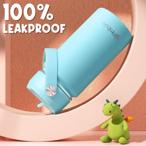 Fimibuke Kids Insulated Water Bottle - 14oz BPA-Free Stainless Steel Tumbler | Leak-Proof Design for School (Sky)