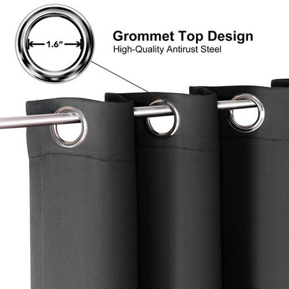 ChrisDowa Small Window Curtains for Kitchen and Bedroom - Grommet Short Thermal Insulated Room Darkening Curtains (2 Panels, Dark Grey, 52 x 36 Inch)