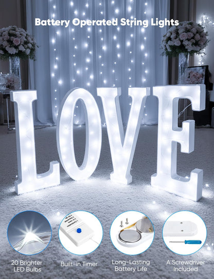 Minetom 12 Pack Battery Operated Fairy String Lights - 8 Modes, 7ft, 20 LED Waterproof Silver Wire for DIY Decor