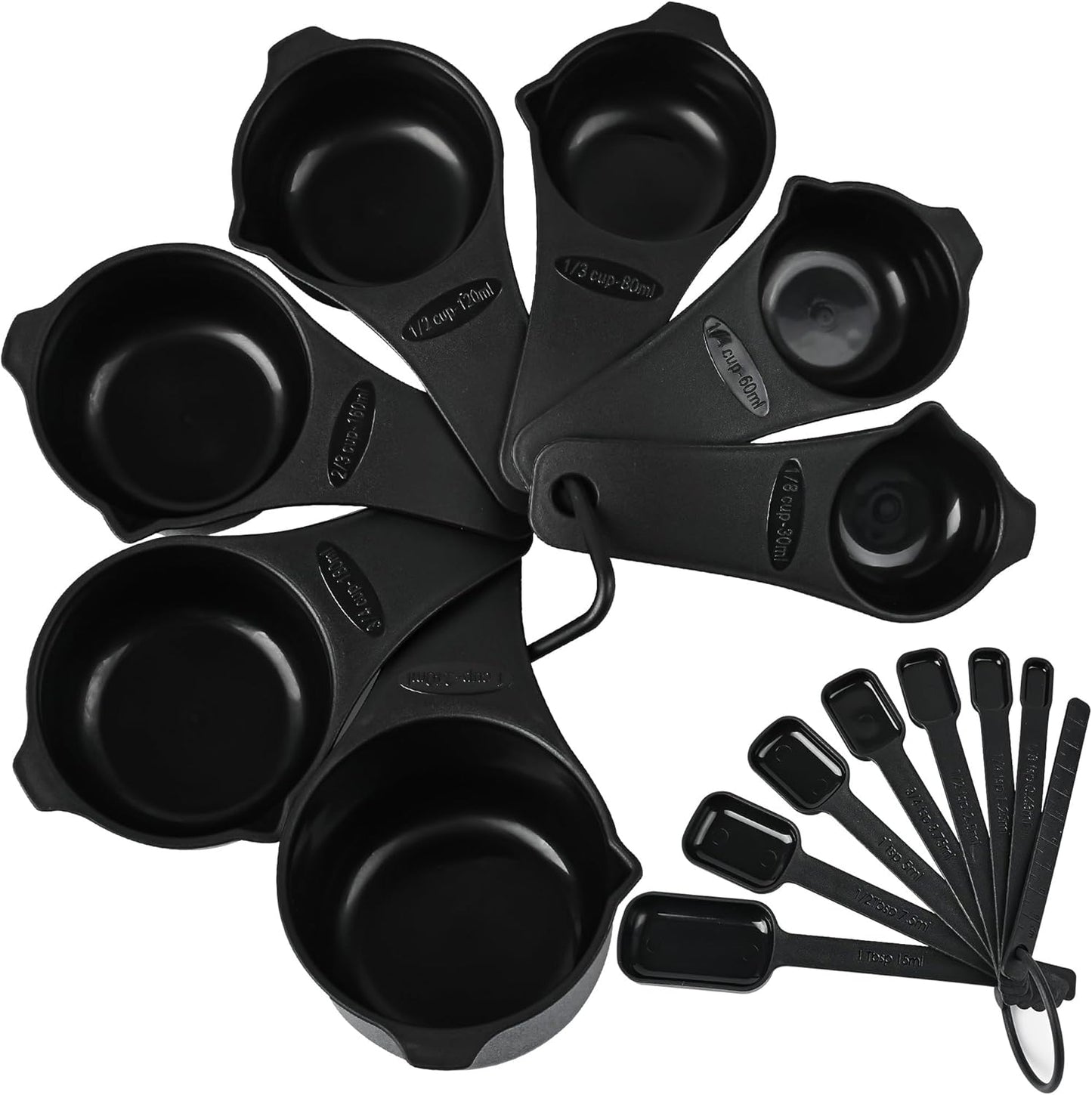 Skiennix Measuring Cups and Spoons Set - 15-Piece BPA-Free Kitchen Essentials | Engraved Metric & US Markings