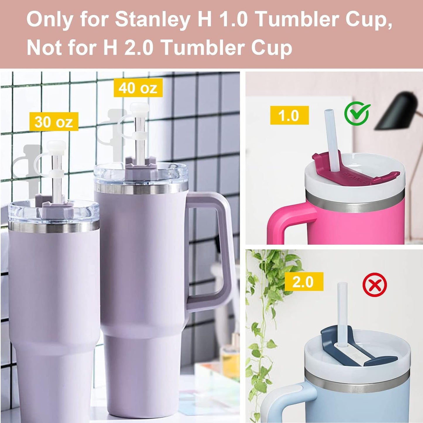 Stanley Straw Cover - Replacement Straw Stopper for 40 oz & 30 oz Tumblers | Durable & Convenient