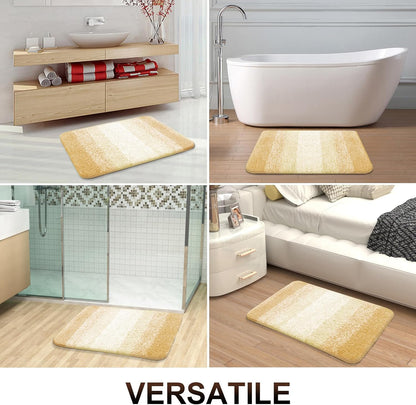 OLANLY Bathroom Rugs Mat - Extra Soft Microfiber Bath Rug with Rubber Backing | 30x20, Quick Dry, Light Yellow