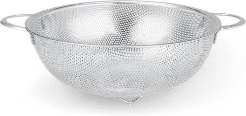 Gulex Stainless Steel Colander - 3-Quart Kitchen Strainer with Base | Dishwasher Safe Design