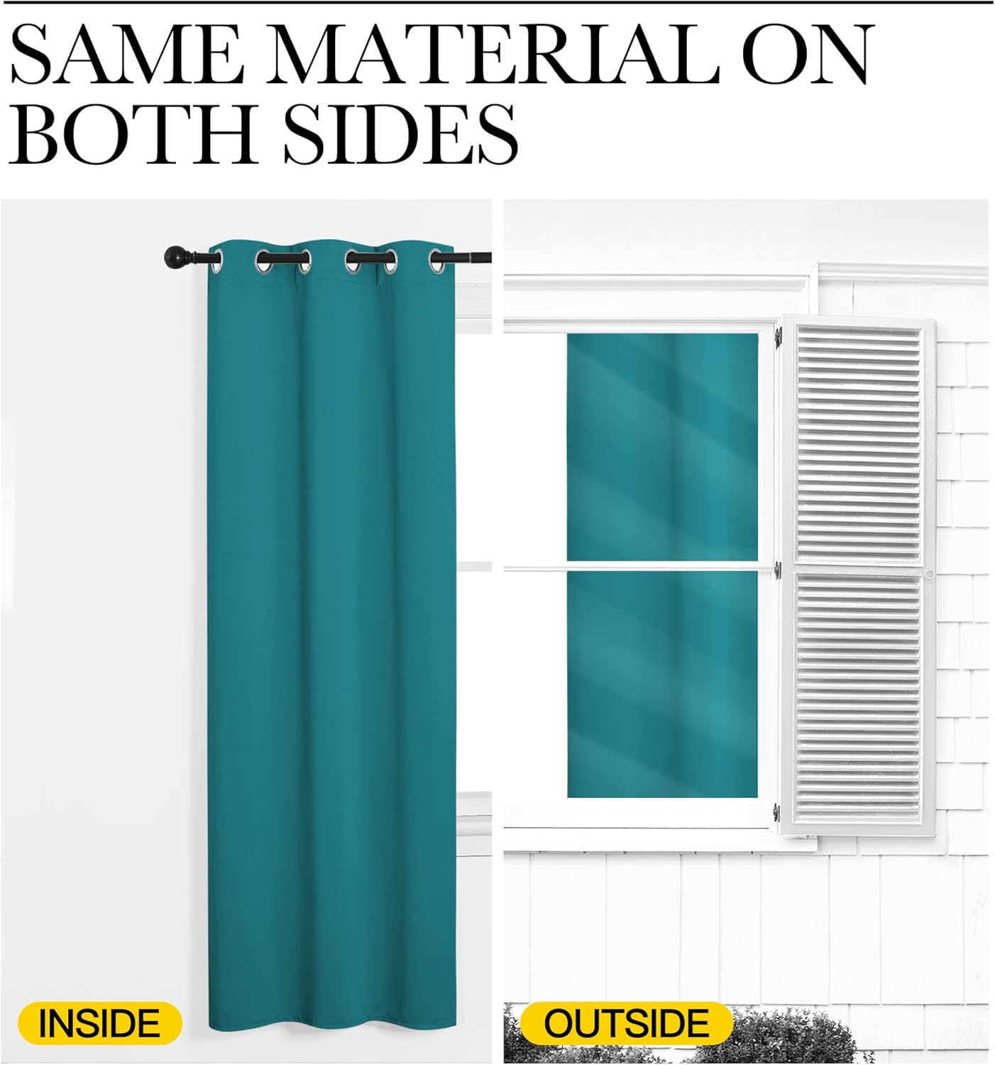 NICETOWN Room Darkening Curtains - Thermal Insulated Blackout Panels, Peacock Teal, 78 Inch Length, 2 Pieces