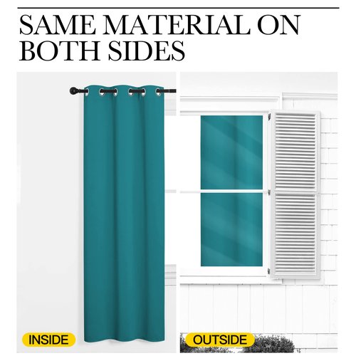 NICETOWN Room Darkening Curtains 78 inch Length 2 Panels, Peacock Teal, 2 Pieces, W42, Thermal Insulated Grommet Blackout Curtains for Modern Casual Elegant Bedroom Kids Room Theme Decoration