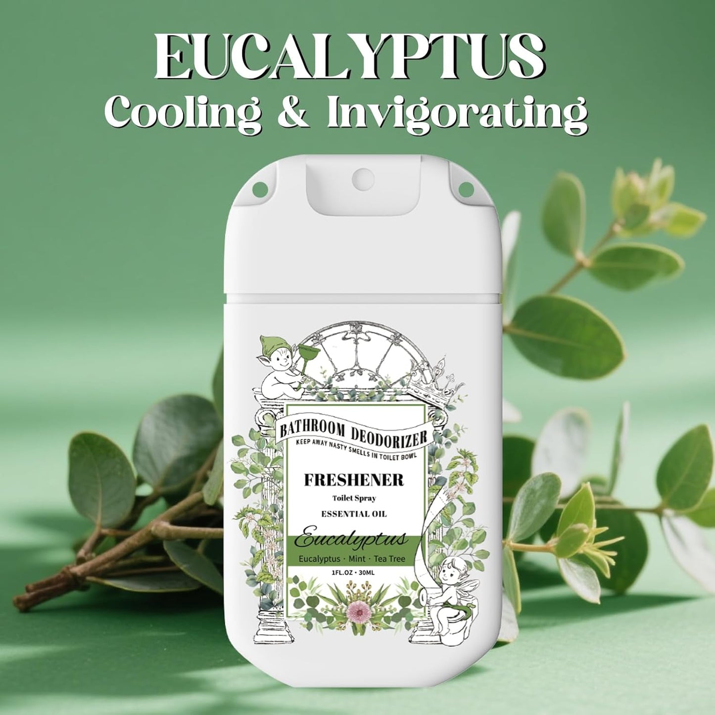 Skiennix Travel Size Toilet Spray - Air Freshener Bathroom Deodorizer | Lemon Lavender Eucalyptus Scent