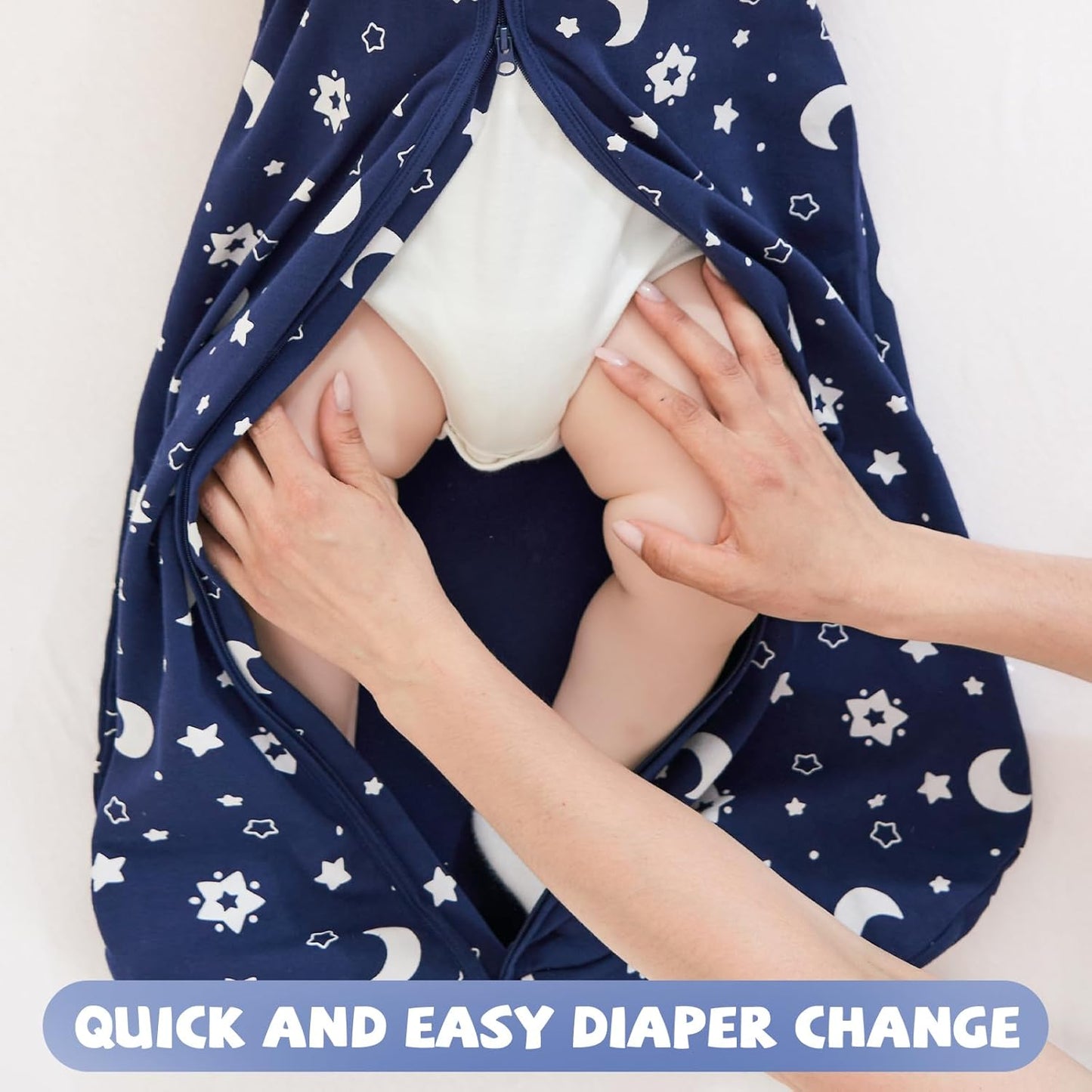 Yoofoss Baby Sleep Sack - 100% Organic Cotton Wearable Blanket | 2-Way Zipper, 0.5 TOG, 3 Pack for 6-12 Months