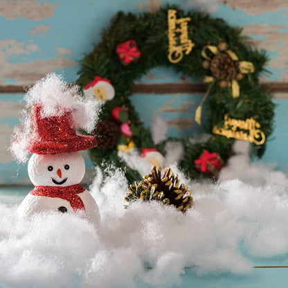 Skiennix Artificial Snow Decor - Fluffy White Cotton Wool for Christmas Trees & Holiday Displays