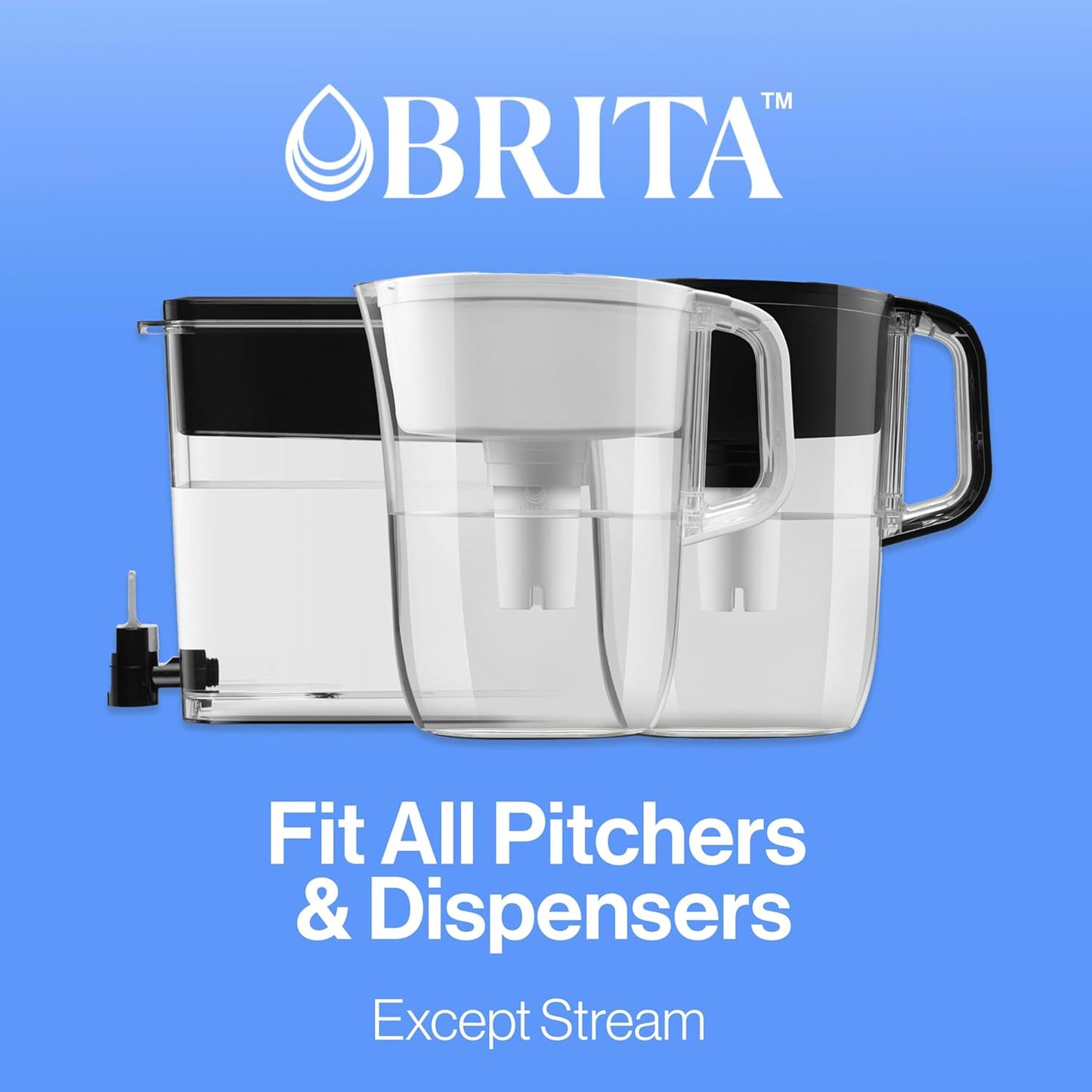 Brita Standard Water Filter - Reduces Copper, Cadmium & Mercury Impurities | 6 Filters, Lasts 2 Months