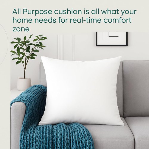 LANE LINEN 4 Pack 18x18 White Throw Pillow Inserts - Fluffy Decorative Couch Pillows for Living Room