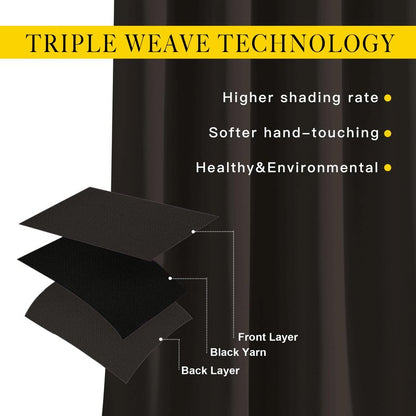 NICETOWN Room Darkening 118 inch Long Curtains, Grommet Thermal Drapes Weighted Room Divider Wide Window Treatments for Living Room, W66 x L118, Toffee Brown, 2 Panels