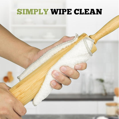 Skiennix 17.5 Inch Wooden Rolling Pin - Perfect Dough Roller for All Your Baking Needs