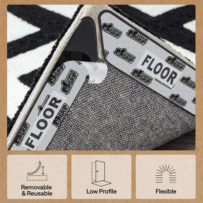 GORILLA GRIP Rug Gripper Pads - 12 Reusable Double-Sided Stickers for Secure Area Rugs | Renter-Friendly Solution