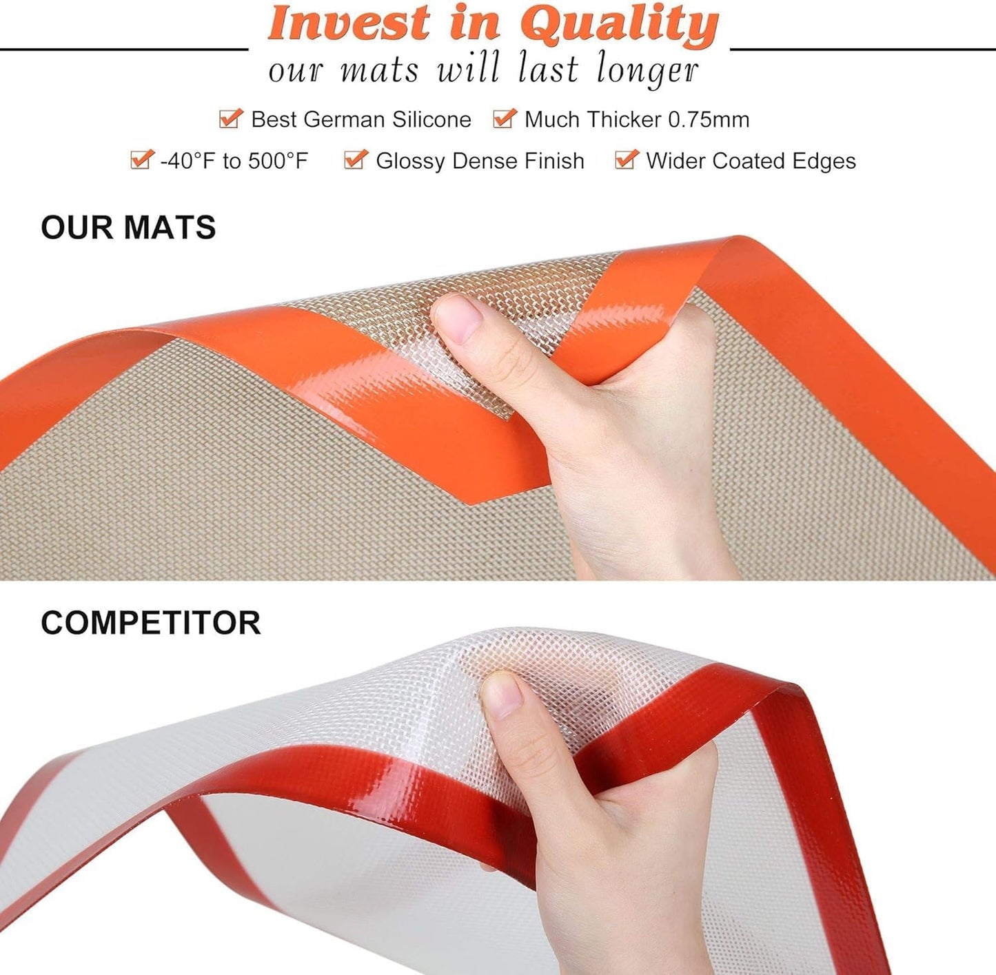 Reusable Silicone Baking Mat by [Brand Name] - Non-Stick, Heat Resistant Oven Liner | 42 x 29.5 cm, 2-Piece Set