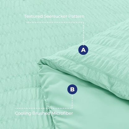 HYMOKEGE Mint Green Full Size Comforter Set - 7-Piece All-Season Luxury Bedding in a Bag