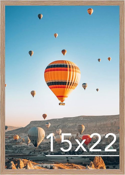 JCJMY 15x22 Picture Frame - Rustic Brown Wall Hanging for Horizontal & Vertical Photos | Gallery Display