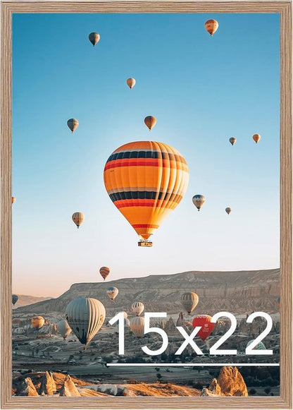 JCJMY 15x22 Picture Frame - Rustic Brown Wall Hanging for Horizontal & Vertical Photos | Gallery Display