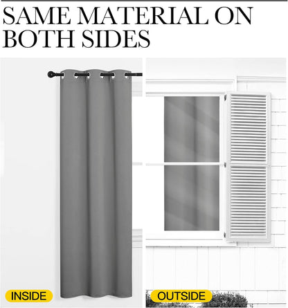 NICETOWN Thermal Insulated Blackout Curtains - Kids' Nursery Drapes, Silver Grey, 2 Panels (W42 x L68-Inch)