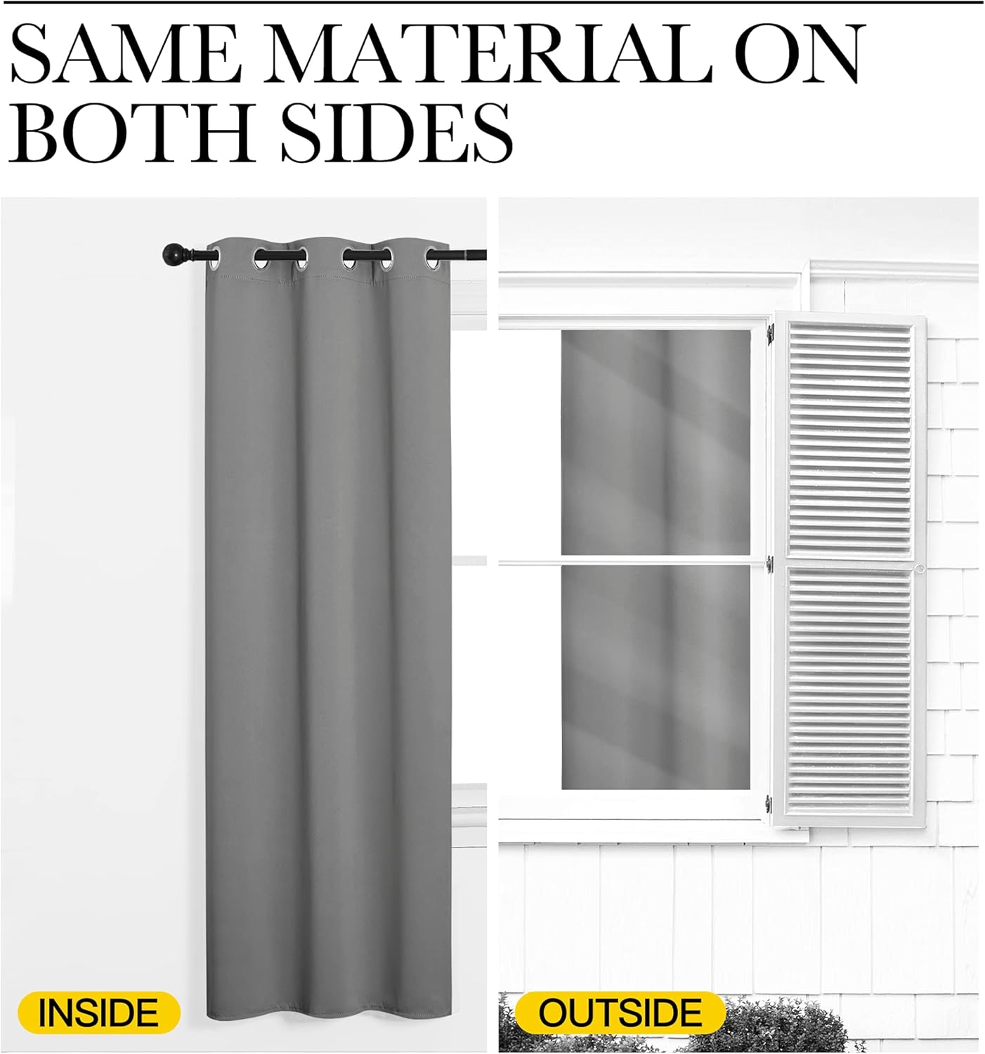 NICETOWN Silver Grey Room Darkening Curtain Panels - 96" Long | Heat-Blocking Drapes for RV & Studio (55" Width, 2 Panels)