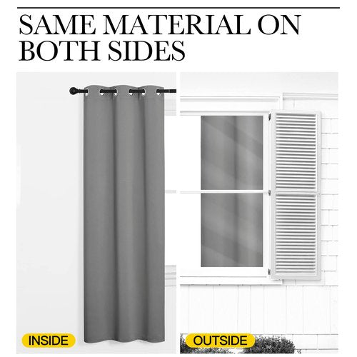 NICETOWN Silver Grey Room Darkening Curtain Panels 108" Long for RV, Play Room, Studio, 55" Width, 2 Panels, Heat Block Out and Keep Warm Drapes Window Treatment Drapes for Doorway Entryway Patio