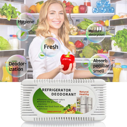 Skiennix Refrigerator Deodorizer - 4 Pack Activated Carbon Odor Eliminator & Moisture Absorber