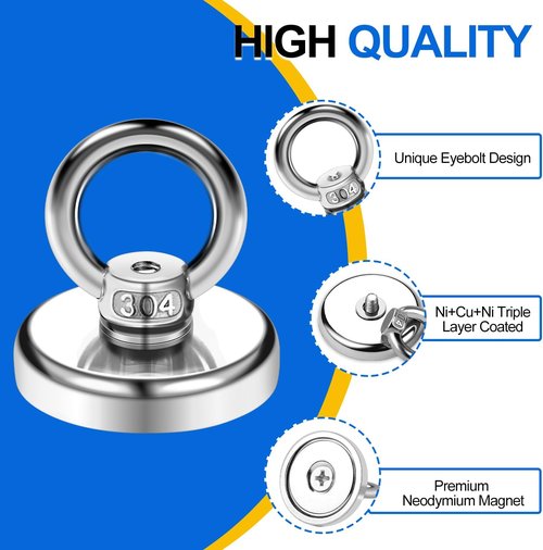 Magnetic Hooks - 60 lbs Pulling Force Rare Earth Hooks with Countersunk Hole | 10 Pack for Home & Office