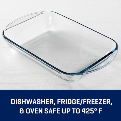 Glass 9" x 13" Baking Dish - Durable 3 Quart Oven Safe Cookware for Perfect Baking