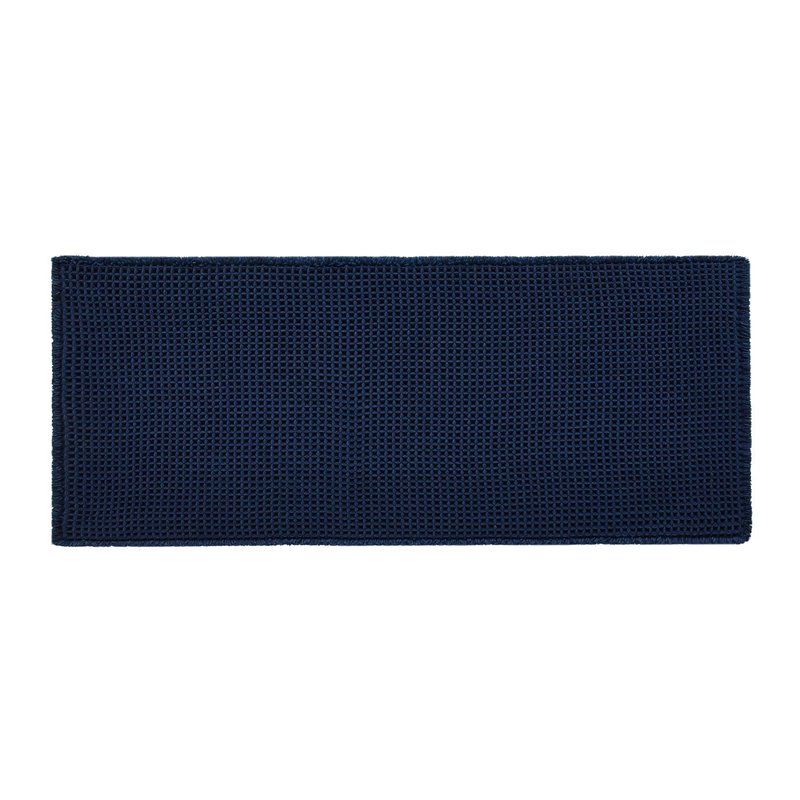 TYUU Waffle Bath Mat, Boho Bathroom Rugs Non Slip Washable Super Absorbent Quick Dry Bath Mat Farmhouse Bathroom Decor, 48"x24" Navy Blue